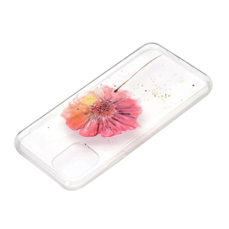 Coque iPhone 11 Pro Max Transparente Coquelicot Aquarelle
