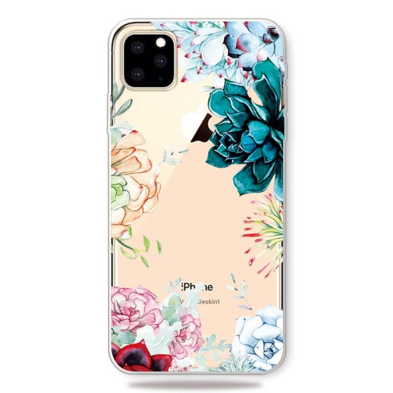 Coque iPhone 11 Pro Max Transparente Fleurs Aquarelle