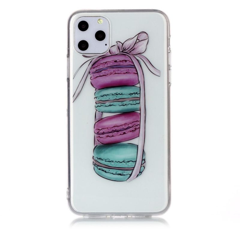 Coque iPhone 11 Pro Max Transparente Macarons Gourmands