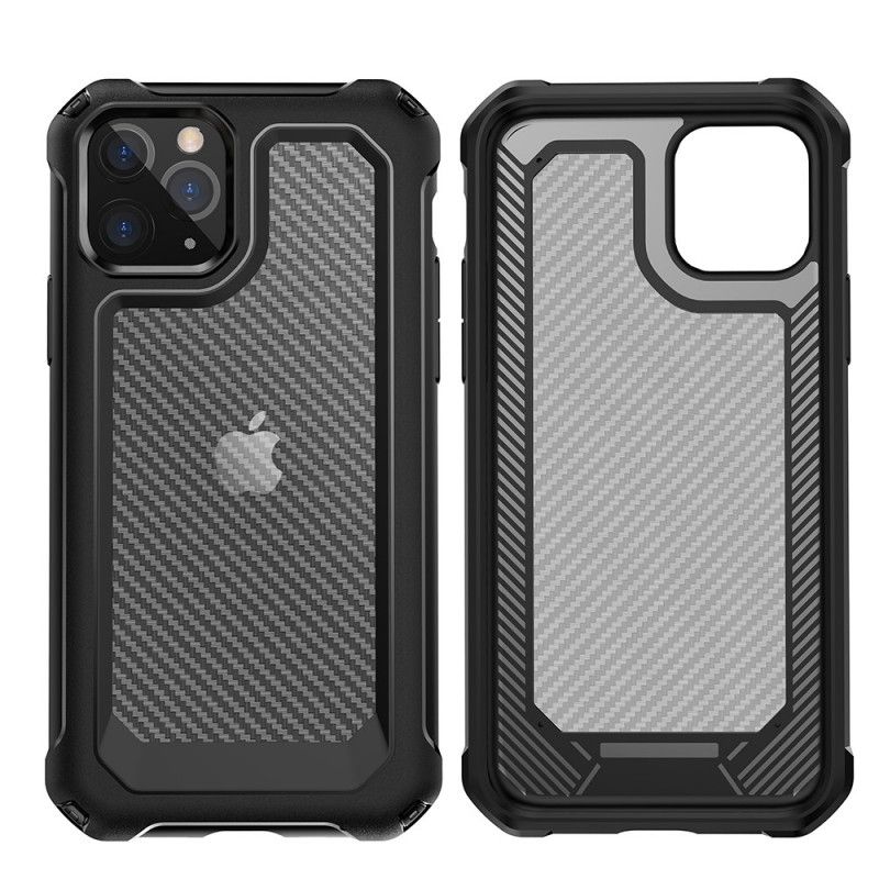 Coque iPhone 11 Pro Max Transparente Texture Fibre Carbone