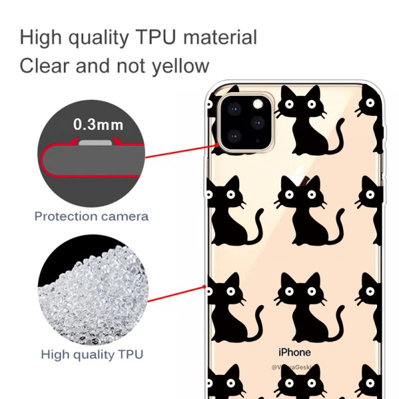 Coque iPhone 11 Pro Multiples Chats Noirs