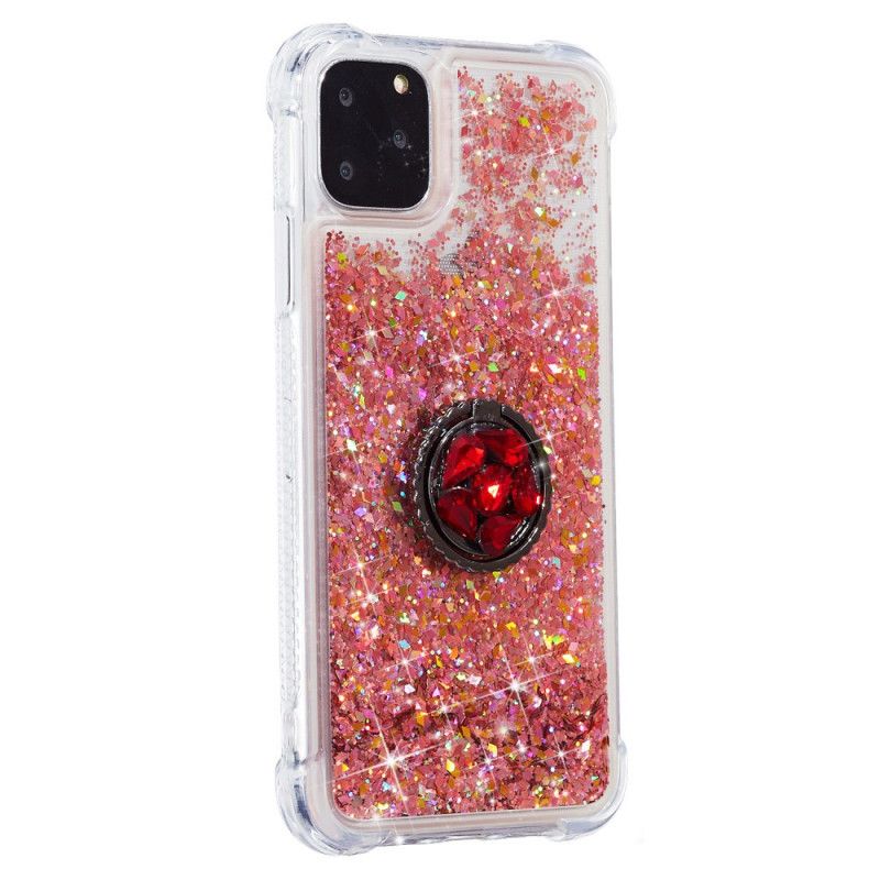 Coque iPhone 11 Pro Paillettes Avec Anneau-support