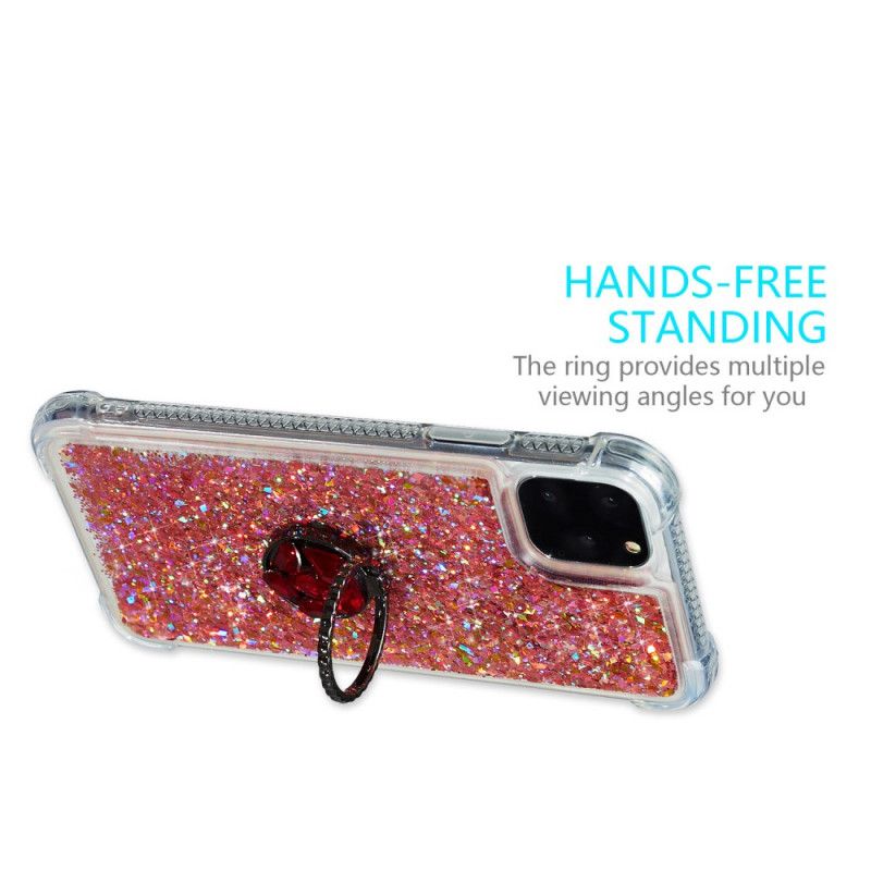 Coque iPhone 11 Pro Paillettes Avec Anneau-support