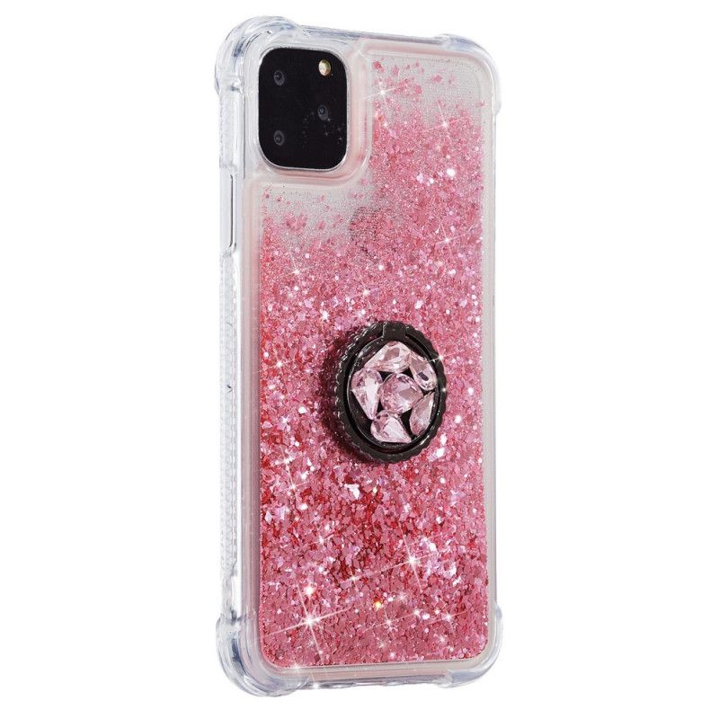 Coque iPhone 11 Pro Paillettes Avec Anneau-support