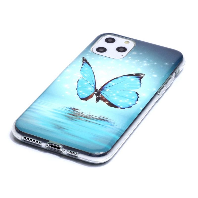 Coque iPhone 11 Pro Papillon Bleu Fluorescente
