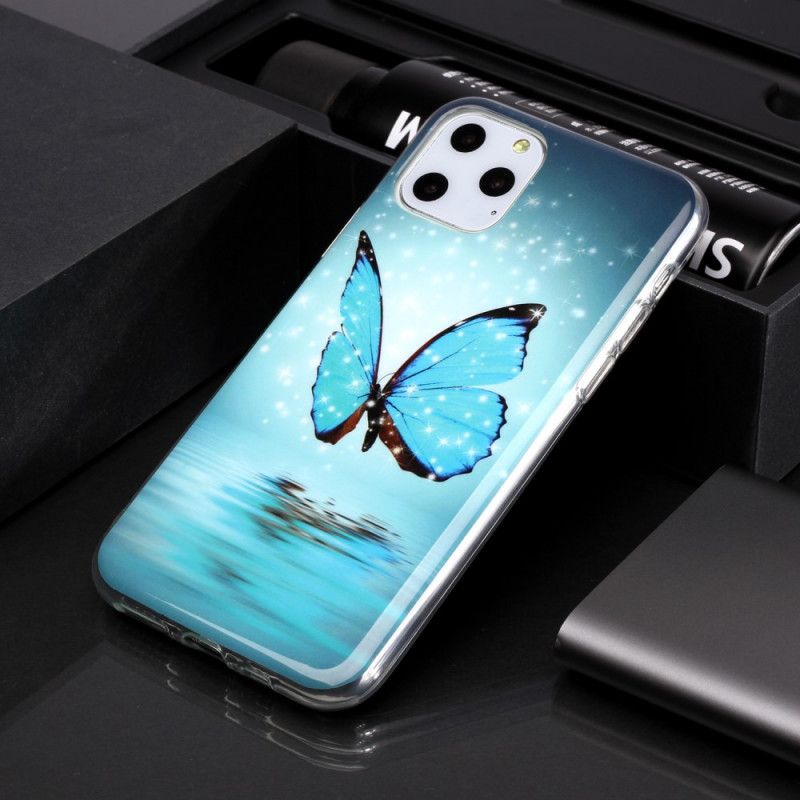 Coque iPhone 11 Pro Papillon Bleu Fluorescente