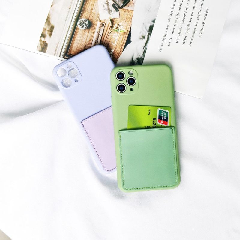 Coque iPhone 11 Pro Silicone Et Simili Cuir Porte Carte