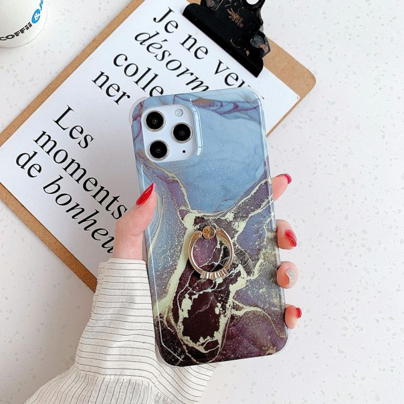 Coque iPhone 11 Pro Style Marbre Anneau-support