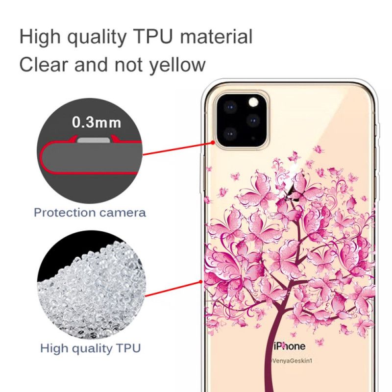 Coque iPhone 11 Pro Top Arbre Rose