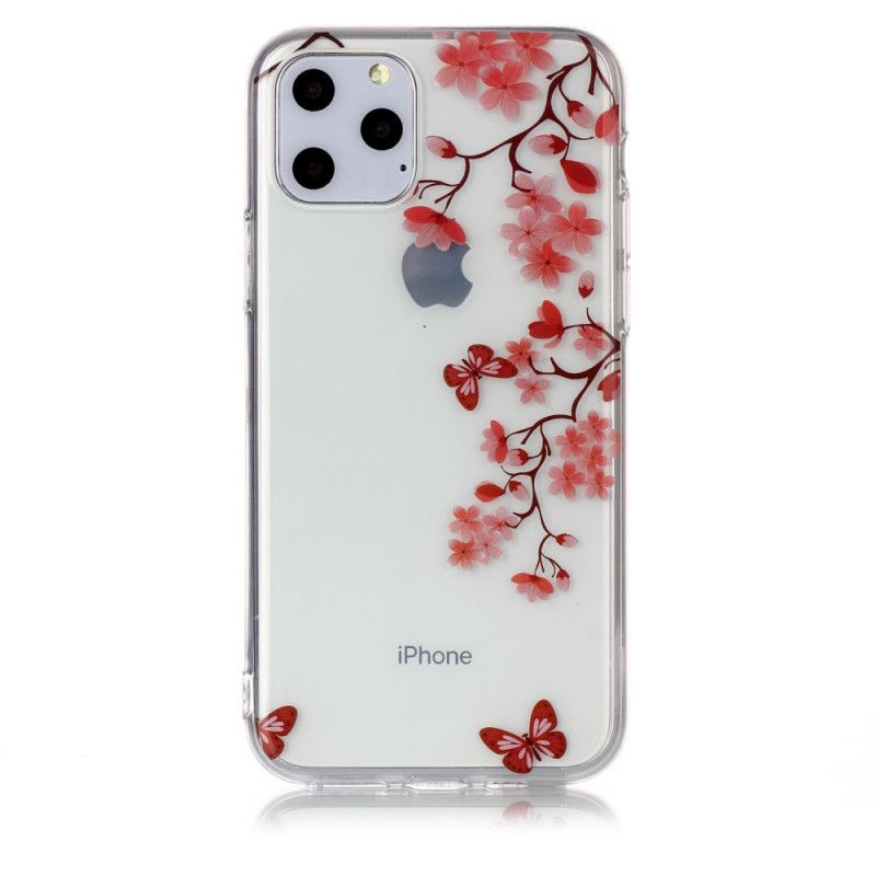 Coque iPhone 11 Pro Transparente Branche Au Papillons