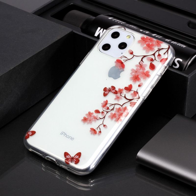 Coque iPhone 11 Pro Transparente Branche Au Papillons