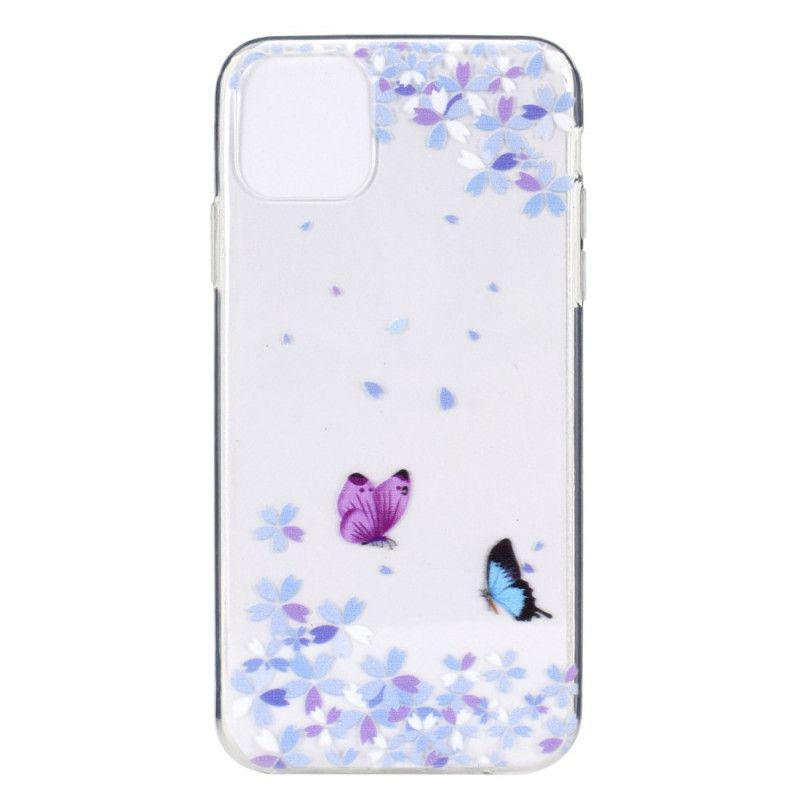 Coque iPhone 11 Pro Transparente Papillons Et Fleurs