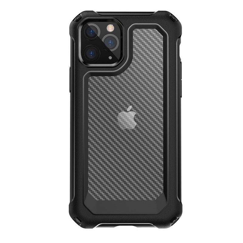 Coque iPhone 11 Pro Transparente Texture Fibre Carbone