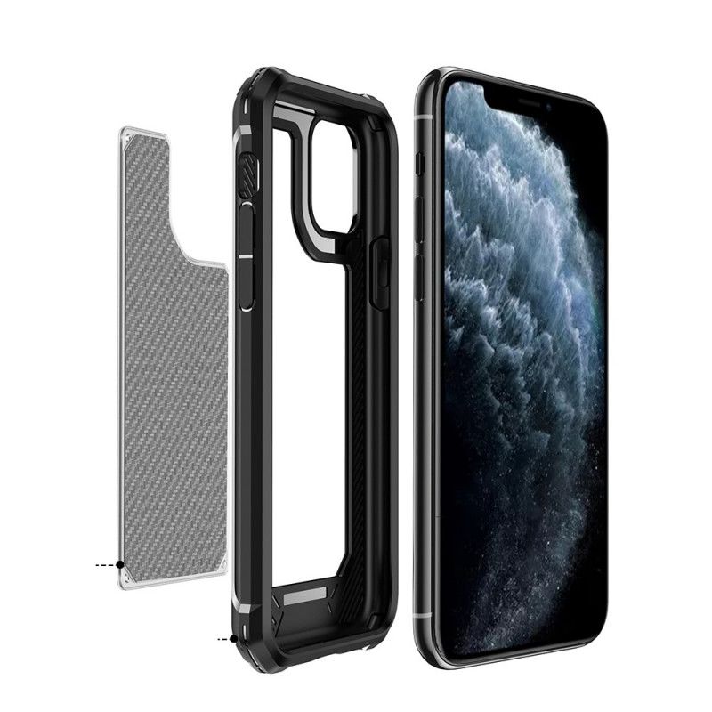 Coque iPhone 11 Pro Transparente Texture Fibre Carbone