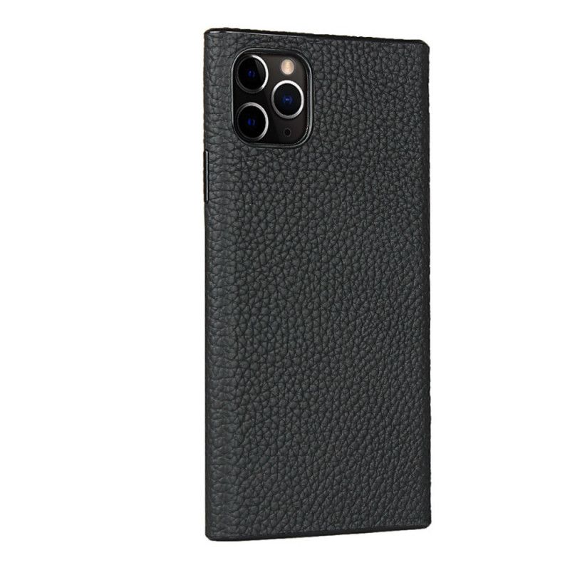 Coque iPhone 11 Pro Véritable Cuir Litchi Avec Lanière