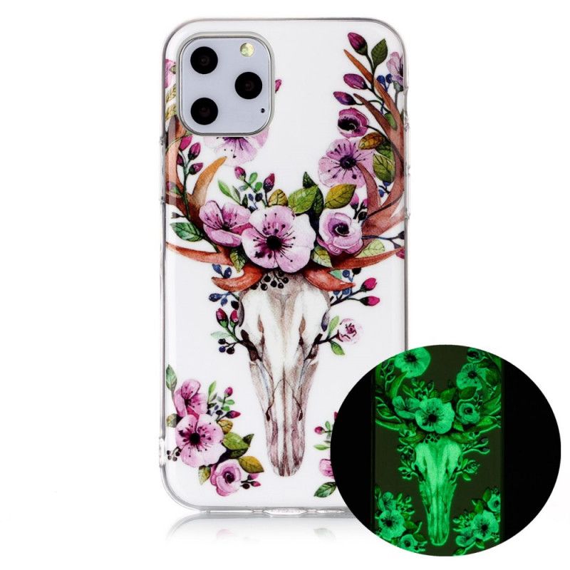 Coque iPhone 11 Pro Wapiti Fleuri Fluorescente