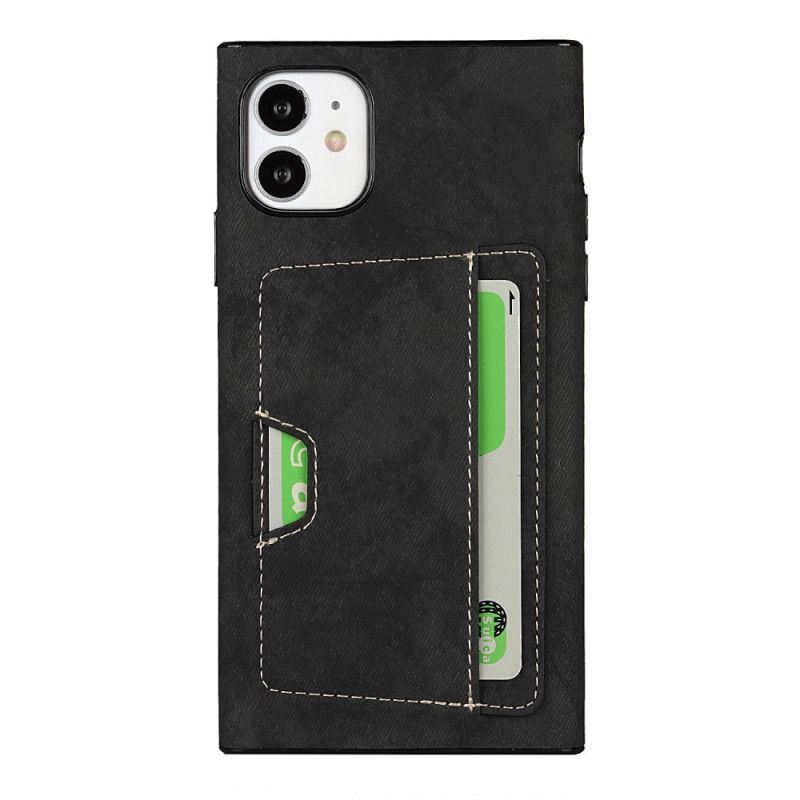 Coque iPhone 11 Silicone Et Velours Porte-carte