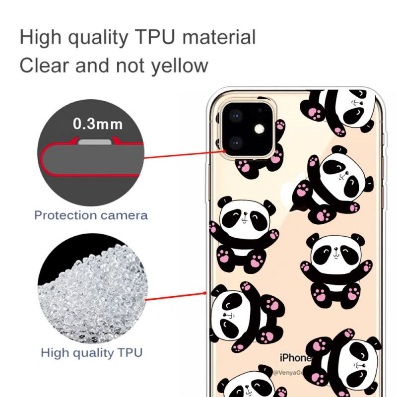 Coque iPhone 11 Top Pandas Fun