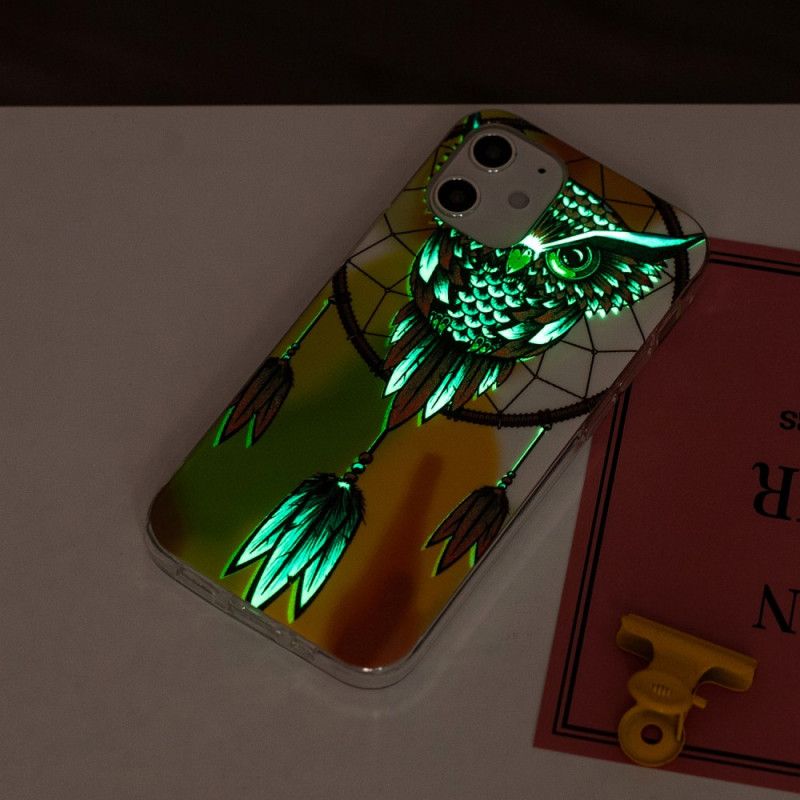 Coque iPhone 12 Mini Attrape Rêves Hibou Fluorescente