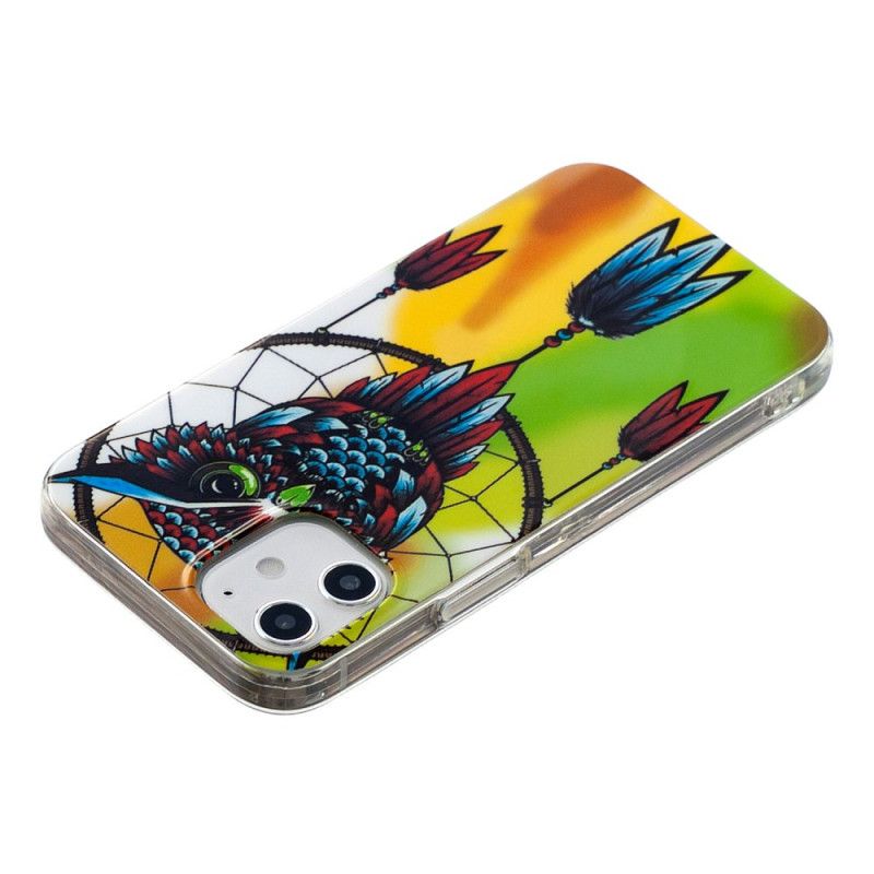 Coque iPhone 12 Mini Attrape Rêves Hibou Fluorescente