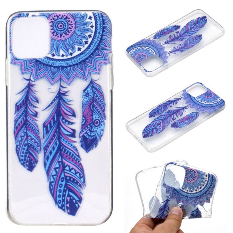 Coque iPhone 12 Mini Attrape Rêves Plumes Bleue