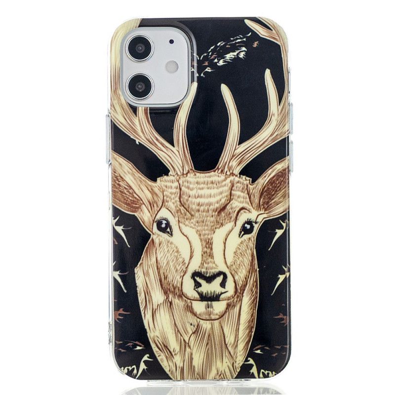 Coque iPhone 12 Mini Cerf Majestueux Fluorescente