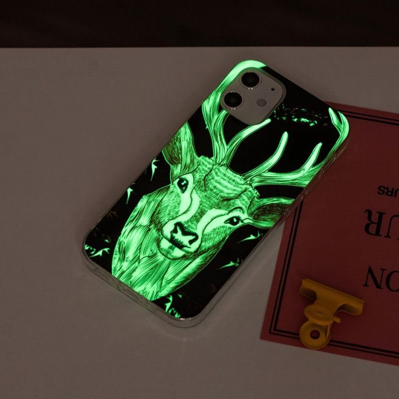 Coque iPhone 12 Mini Cerf Majestueux Fluorescente