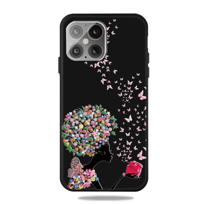 Coque iPhone 12 Mini Femme À La Tête Fleurie