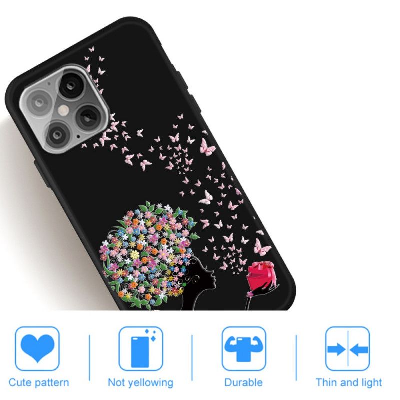 Coque iPhone 12 Mini Femme À La Tête Fleurie