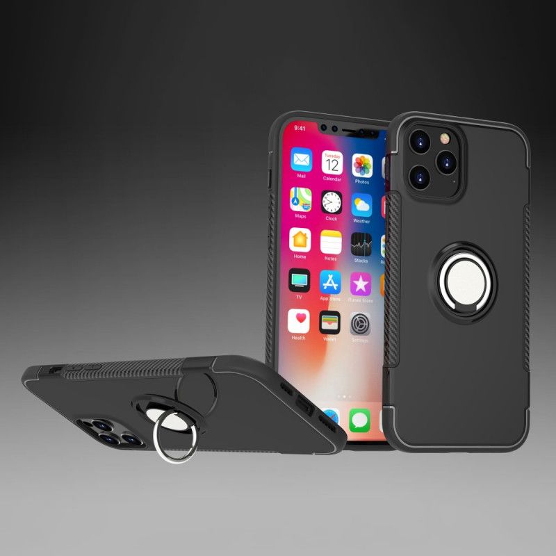 Coque iPhone 12 Mini Fibre Carbone Anneau Métallique