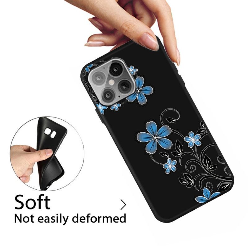 Coque iPhone 12 Mini Fleurs Bleues