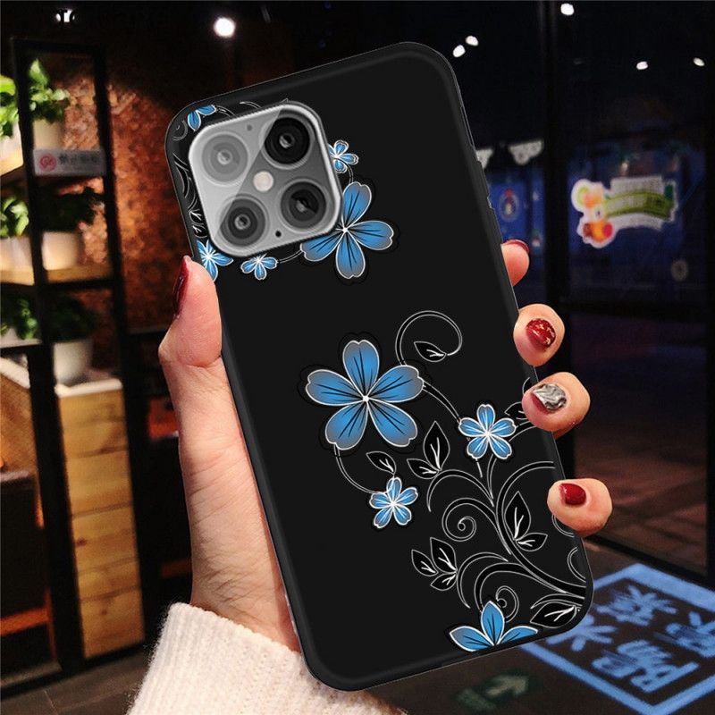 Coque iPhone 12 Mini Fleurs Bleues