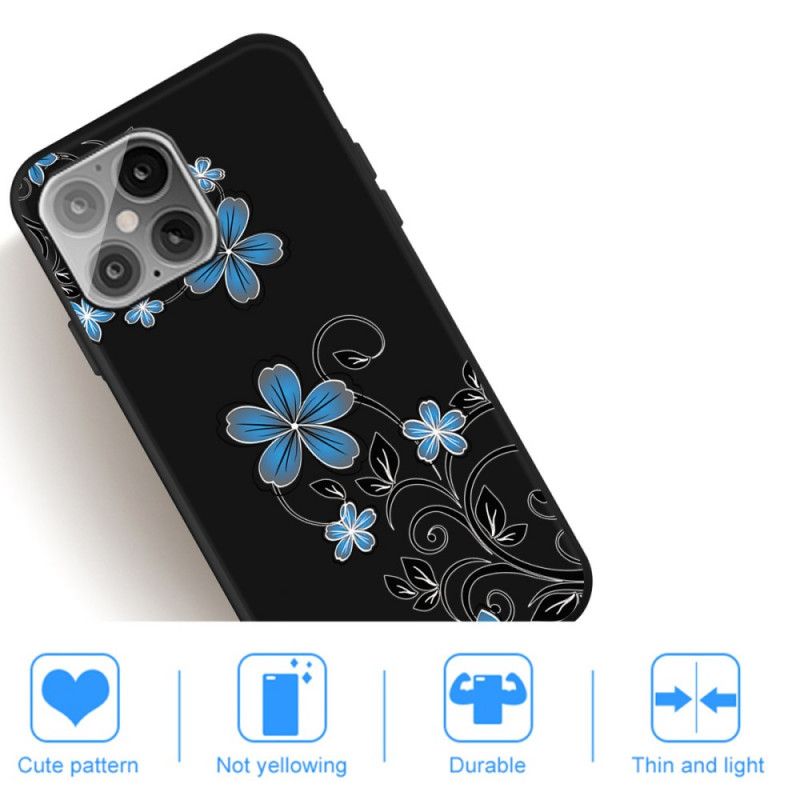 Coque iPhone 12 Mini Fleurs Bleues