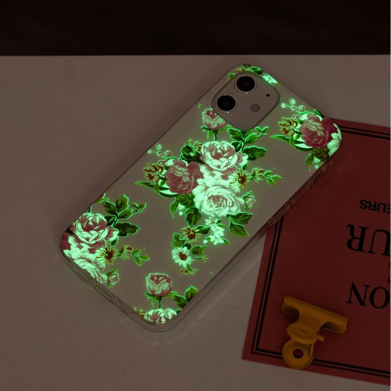 Coque iPhone 12 Mini Fleurs Liberty Fluorescente