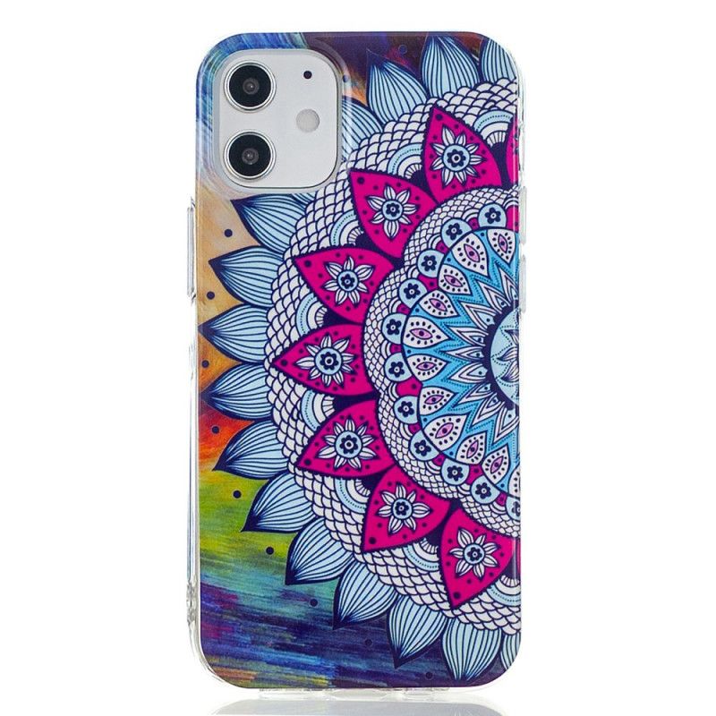 Coque iPhone 12 Mini Mandala Coloré Fluorescente