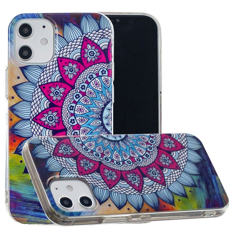 Coque iPhone 12 Mini Mandala Coloré Fluorescente