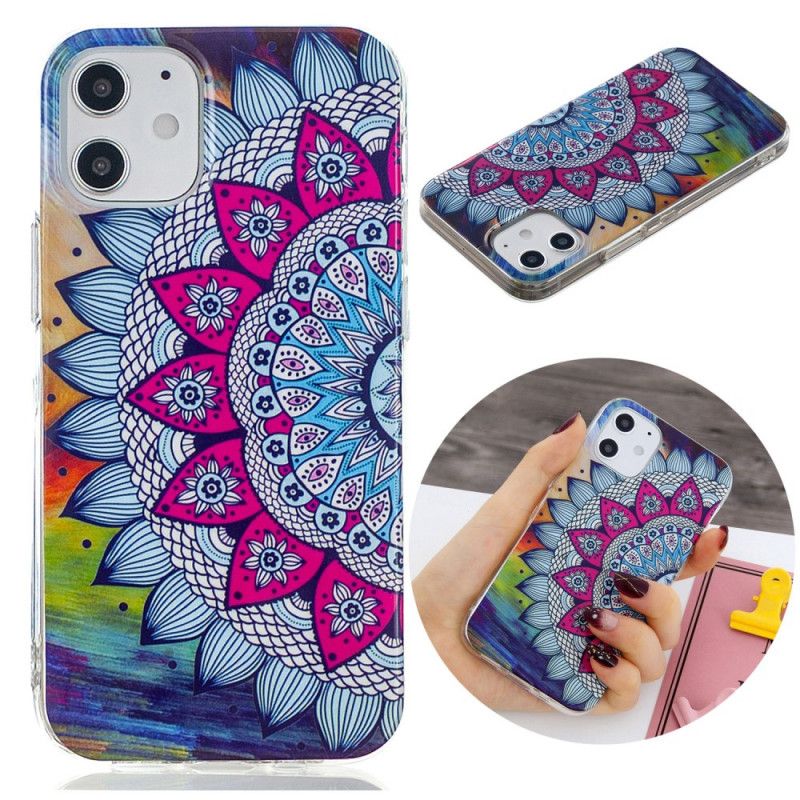 Coque iPhone 12 Mini Mandala Coloré Fluorescente