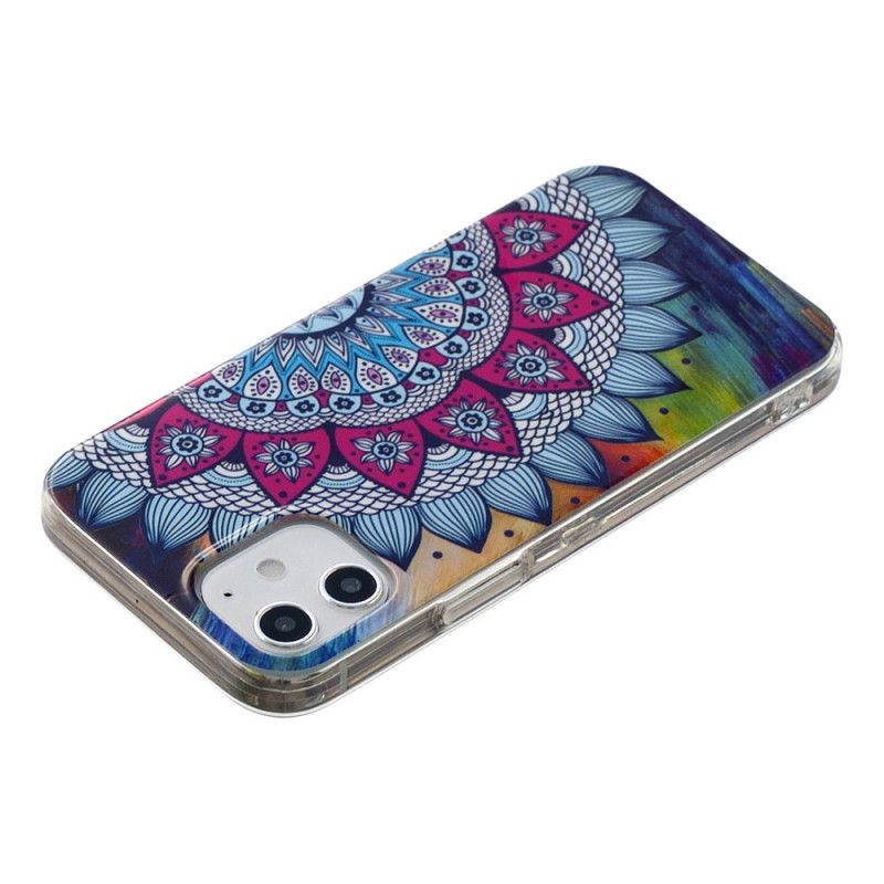 Coque iPhone 12 Mini Mandala Coloré Fluorescente