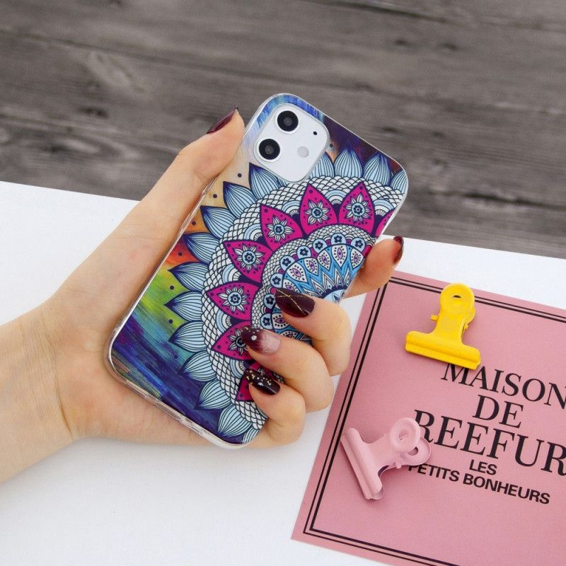 Coque iPhone 12 Mini Mandala Coloré Fluorescente