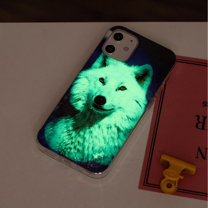 Coque iPhone 12 Mini Série Loup Fluorescente