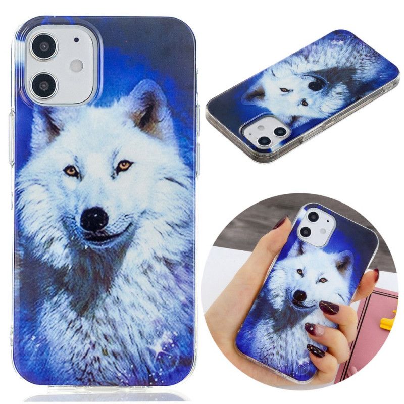 Coque iPhone 12 Mini Série Loup Fluorescente