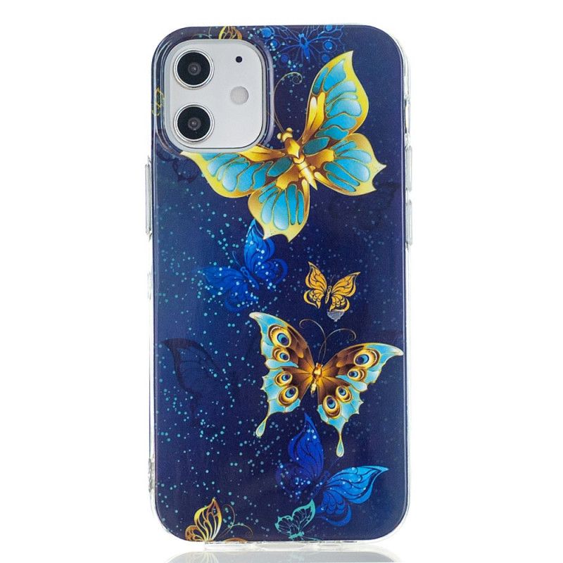 Coque iPhone 12 Mini Série Papillons Fluorescente