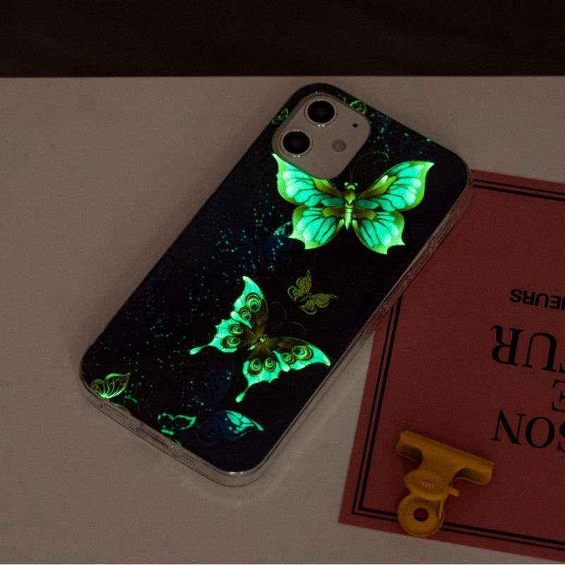 Coque iPhone 12 Mini Série Papillons Fluorescente