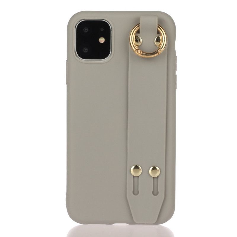 Coque iPhone 12 Mini Silicone Avec Sangle Support