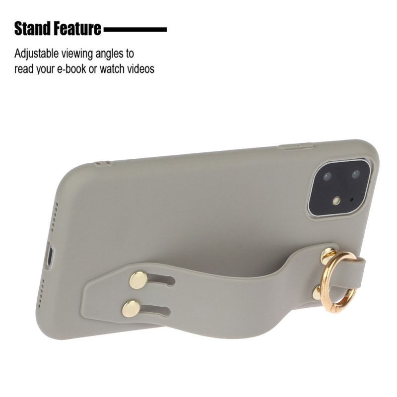 Coque iPhone 12 Mini Silicone Avec Sangle Support