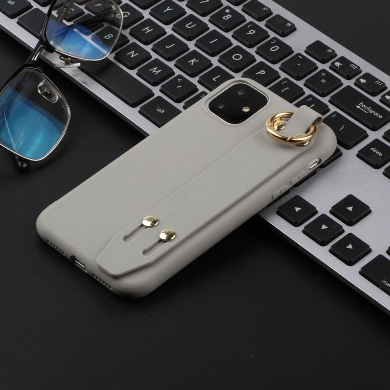 Coque iPhone 12 Mini Silicone Avec Sangle Support