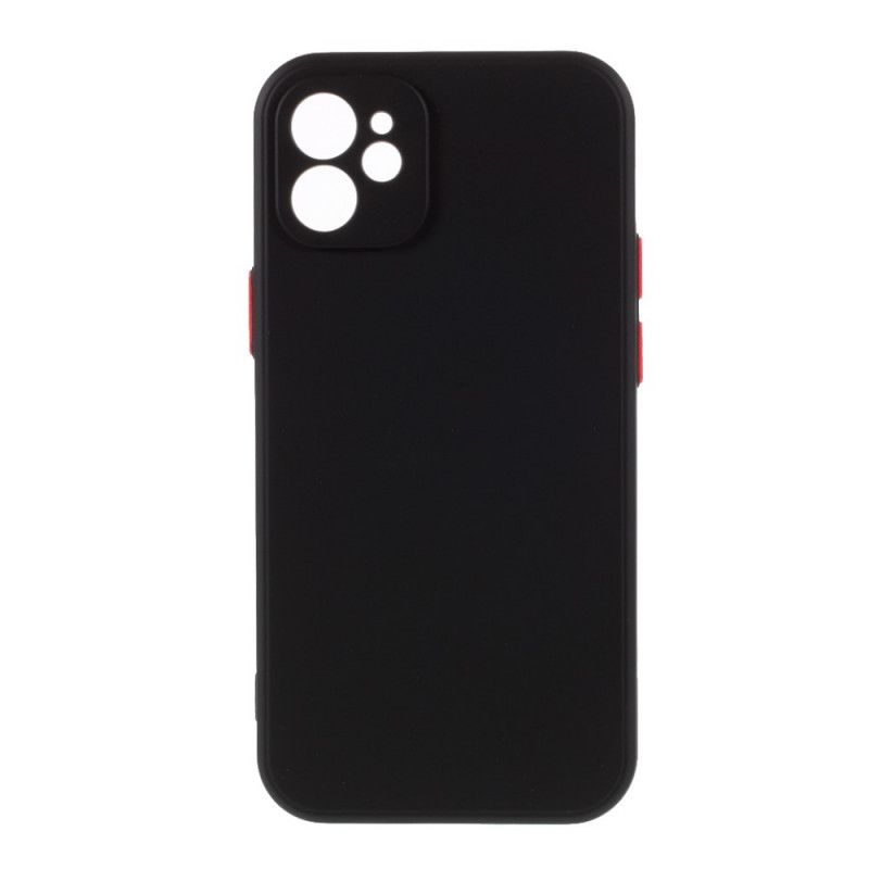 Coque iPhone 12 Mini Silicone Flexible Bouton Coloré