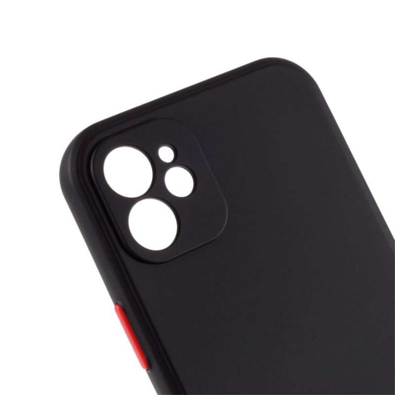 Coque iPhone 12 Mini Silicone Flexible Bouton Coloré