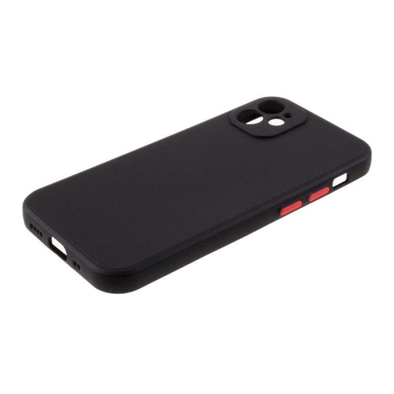 Coque iPhone 12 Mini Silicone Flexible Bouton Coloré