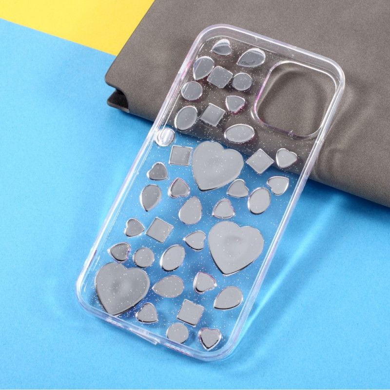 Coque iPhone 12 Mini Silicone Transparent Et Pierres Précieuses